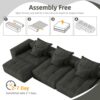 Modern Oversized Modular Sectional Sofa, Sparkling Fabric Soft Cushion Sofa With 6 Pillows, 6 Pieces Diy Combination Tufted Sofa, No Assembly Required - Black - Image 18