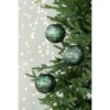 Christmas Ball Ornaments, Glass Decorative Hanging Ball Christmas Tree Ornaments, For Holiday Party Decorations (Set of 6) - Green - Image 6