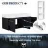 Modern Style 48" Wall Mounted Bathroom Vanity With Thick Edged Resin Basin And Storage Rack Plywood - Black Chestnut - Image 8