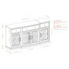 Classic Fretwork Detailed Glass Door Sideboard - Black - Image 6