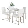 Fuji - High Back Contemporary Dining Set, Glass 5 Piece - White - Image 2