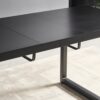 Square Extendable Dining Table With Metal Leg, Modern Space Saving Kitchen Table For Living Room - Black - Image 7