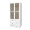 Hollow Pattern 2 Door 3 Drawer Wardrobe, The Collision Of Wood Color, Suitable For Bedrooms And Dressing Rooms - White - Image 10