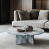 Luxury Natural Marble Coffee Table Genuine Marble, Living Room Centerpiece - Blue Gray - Image 2