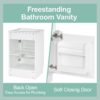 20" Bathroom Vanity With Sink, Freestanding Cabinet With Door Shelf And Adjustable Shelf, And Ceramic Construction - White - Image 5