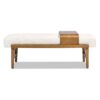 Billie - Modern Telephone Bench With Sliding Shelf - Ivory White - Image 12