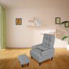 Modern Living Room Leisure Sofa Chair Design Home Adjustable Cozy Soft Chair - Gray - Image 5