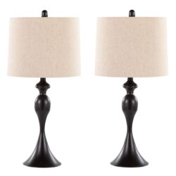 Ashland - Contemporary Table Lamp (Set of 2) - Oil Rubbed Bronze / Oatmeal