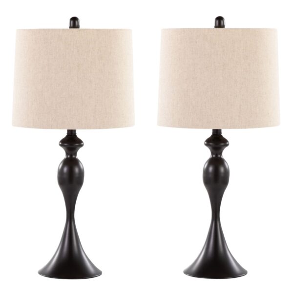 Ashland - Contemporary Table Lamp (Set of 2) - Oil Rubbed Bronze / Oatmeal
