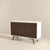 Mid-Century Modern White Dresser 6 Drawer - Dark Brown / White - Image 4