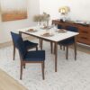 Laura - Linen Dining Chair (Set of 2) - Dark Blue / Dark Brown - Image 19