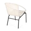 Outdoor Faux Rattan Wicker Chair With Iron Frame (Set of 2) - White / Black - Image 8