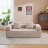 Floor Couch, Compression Sofa, Convertible Floor Sofa Bed With Pillow Back Support Armrest - Light Gray - Image 13