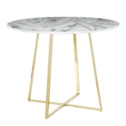 Cosmo - Contemporary / Glam Dining Table - Gold / White