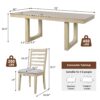 7 Pieces Extendable Dining Table Set, Farmhouse Extendable Table With Move Leaf, Rustic Wooden Kitchen Table And 6 Pieces Upholstered Chairs, Expanding Dining Room Table Set - Natural - Image 4