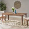 Farmhouse Dining Table With Square Leg, Rustic Style - Walnut - Image 4