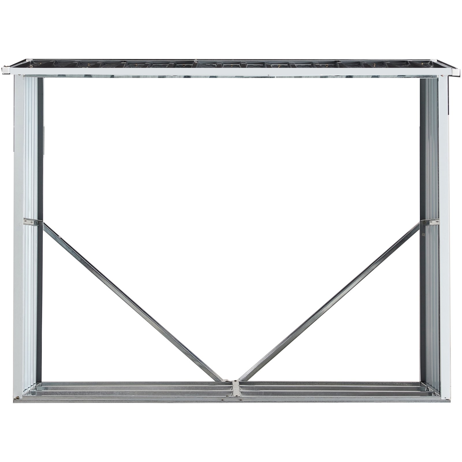 Log Storage Shed, Log Holder With Roof, Log Storage Shed, Firewood Rack For Backyard Garden Patio Porch, Anthracite Galvanized Steel - Black - Image 5