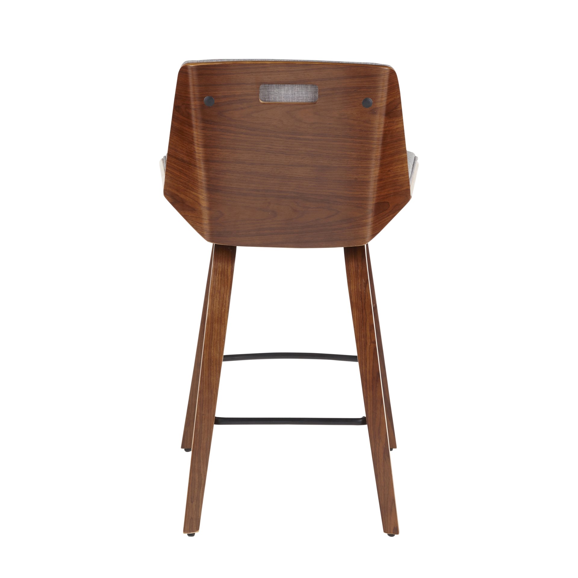 Corazza - Mid-Century Modern Counter Stool - Walnut / Light Gray - Image 4