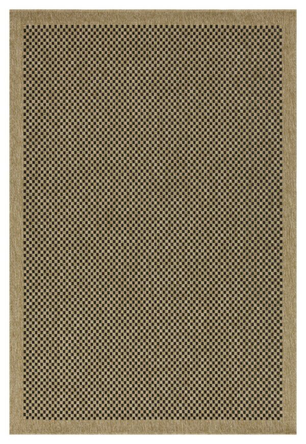 Earth - 5'3" X 7'3" Indoor, Outdoor Area Rug, Polypropylene - Jute / Black