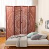 Panel Solid Wood Folding Room Divider - Brown - Image 18