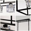 6 Light Farmhouse Chandelier, Modern Industrial Linear Rectangular Crystal Pendant Light Cage Chandelier For Dining Room, Kitchen Island, Bar, Long Table, G9*6 Bulbs Included - Matte Black - Image 10