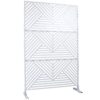 Outdoor & Indoor Privacy Screen Metal Privacy Screen, Freestanding Decorative Privacy Screen For Deck Balcony Patio, Privacy Fence Panels - White - Image 5