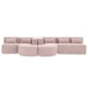 Modern Upholstered L Shape Sofa With 2 Chaise Lounges And Five Back Pillows Boucle Fabric - Pink - Image 12