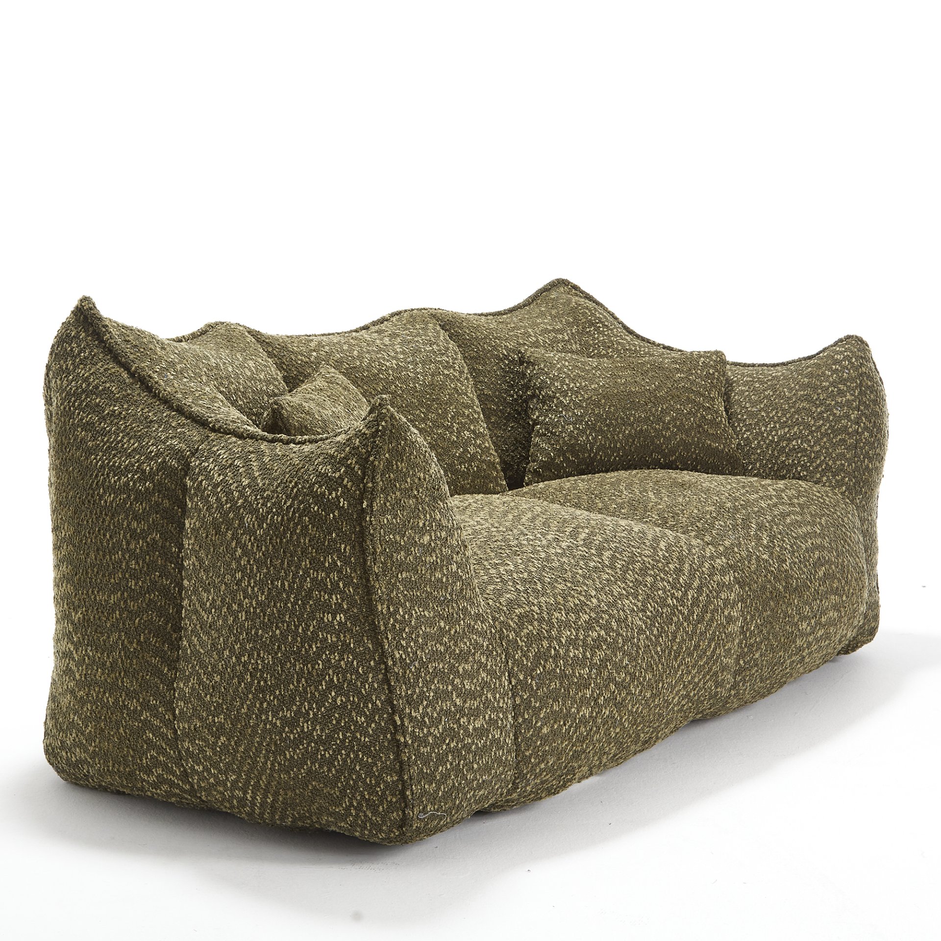 Comfortable Dual Beanbag Chair With High Resilience Foam Core For 2 People In - Olive Green - Image 20