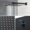 Dual Shower Head System With 12" Wall Mounted Square Design And Rough In Valve - Matte Black - Image 9