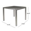 Fizz - Outdoor Square Dining Table With Aluminum Frame - Gray / Silver - Image 3