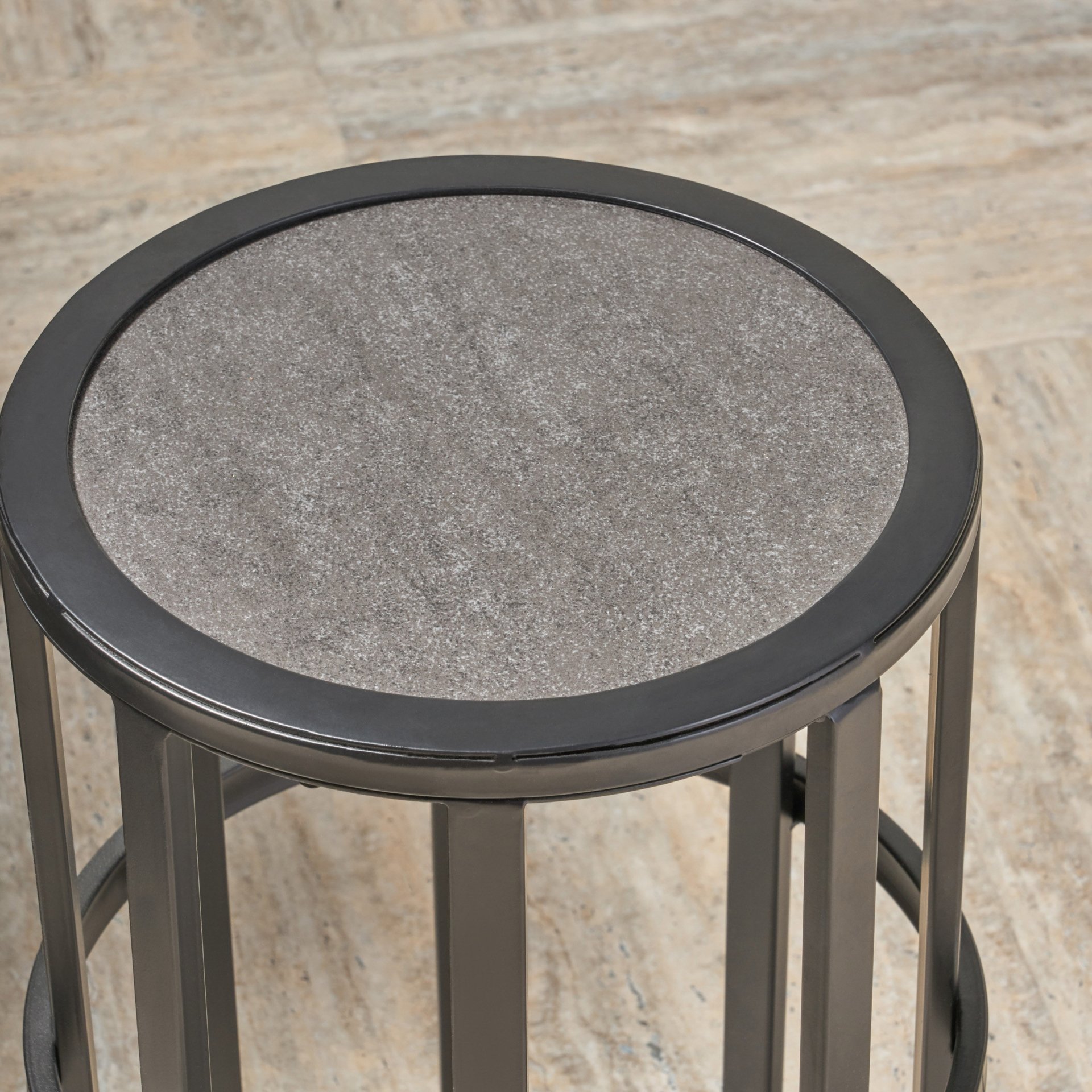 Outdoor Powder Coated Side Table - Gray - Image 8