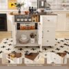 Kitchen Island Cart With Foldable Tabletop & Drop Leaf Mobile Breakfast Bar With Wood Top And Storage - White / Walnut - Image 8