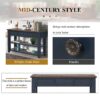 49'' Rectangular Solid 3 Drawer 2 Shelf Console Table - Blue - Image 6