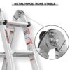 Multi-Position Foldable Aluminum Ladder, A-Frame And Straight Ladder, Ansi 250Lbs - Gray - Image 5
