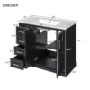 36" Bathroom Vanity With Sink, Soft Close Doors, Adjustable Shelf & 3 Drawers - Black - Image 4