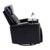 270 Degree Power Swivel Recliner Home Theater Chair With Hidden Arm Storage, LED Light, Cup Holder, And Tray Table - Black - Image 12
