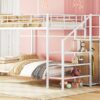 Full Over Full Bunk Bed With Lateral Storage Ladder And Wardrobe - White - Image 9