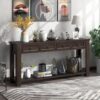 Hearth & Haven Clara - Console Table With Storage Drawers And Bottom Shelf - Espresso - Image 3