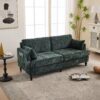 Modern Chenille 2 Seater Sofa With LED Light, USB Charging Port, And Storage Bag - Emerald - Image 16