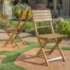 Outdoor Folding Dining Chair (Set of 2) - Natural - Image 4