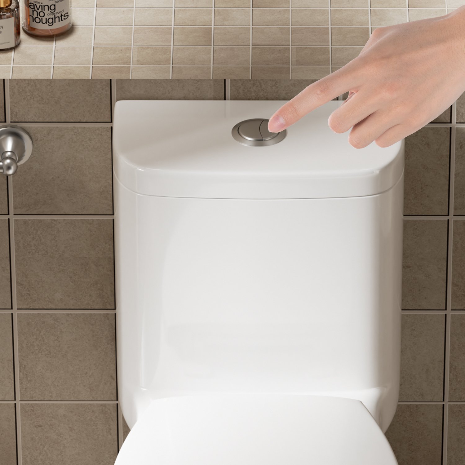 Gloss 1 Piece Toilet With Dual Flush And Rimless Bowl - Gloss White - Image 6
