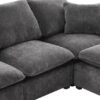 Modern L Shape Modular Sofa, 5 Seat Chenille Sectional Couch Set With 2 Pillows Included, Freely Combinable Indoor Funiture - Black / Gray - Image 11