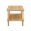 Modern 2 Tier Coffee Table For Living Room Furniture, Rectangular Center Table With Open Storage Shelf, Rounded Rubberwood Legs - Burly Wood - Image 6