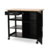 Contemporary Kitchen Cart With Wheels - Black - Image 6