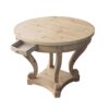 Curved Legs Farmhouse Style Small Size Round Dining Table End Table Side Table Coffee Table For Dinette, Kitchen, Dining Room Or Living Room - Natural Wood Grain Distressed - Image 8
