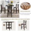 Wooden Counter Height Dining Set With Padded Chairs And Storage Shelving - Espresso - Image 5