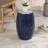 Lilac - Mosaic Side Table Ceramic Tile Top With Iron Frame - Dark Blue - Image 2