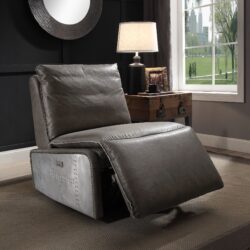 Metier - Power Motion Recliner - Gray / Aluminum