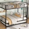 Full Over Full Metal Bunk Bed With Trundle - Black - Image 21