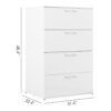 Bliss - Glossy 4 Drawer Jumbo Chest With Extra Storage - White - Image 3